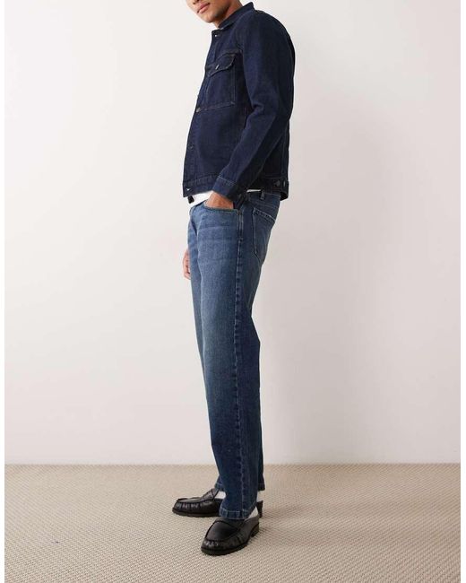 Mango Blue Andreas Linen Blend Straight Fit Jeans for men