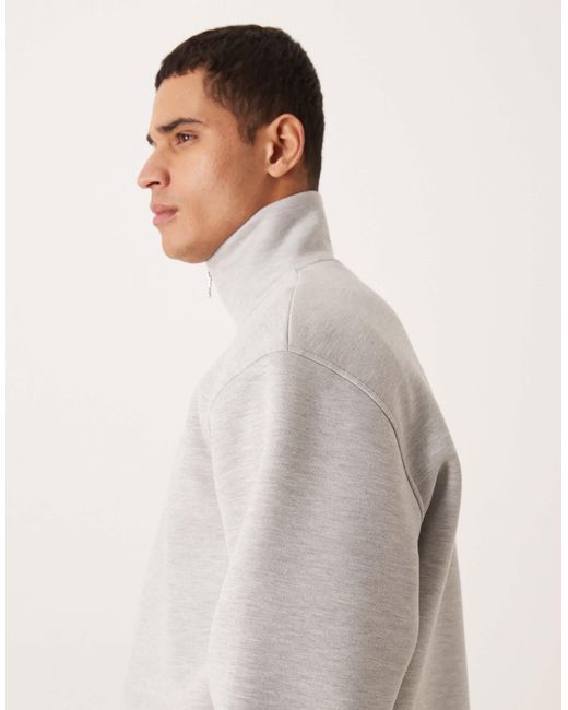 ASOS Gray Heavyweight Oversized Quarter Zip Sweatshirt for men