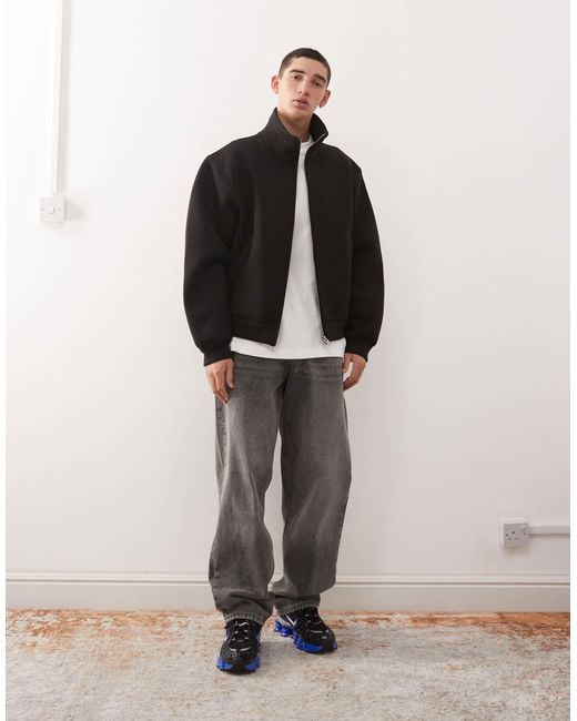 Weekday Black Funnel Neck Jacket for men