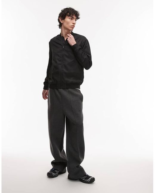 Topman Black Lightweight Bomber Jacket for men