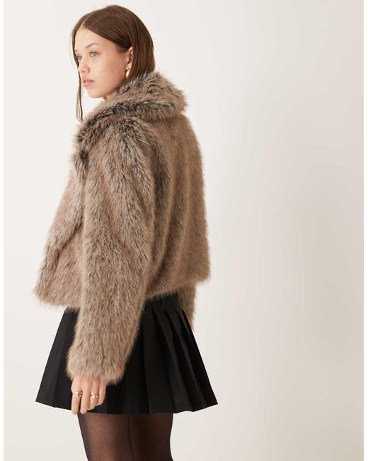 Cropped Faux Fur Jacket with Open Front
