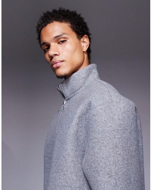 ASOS – kastiges relaxed-fit-sweatshirt aus filz in Gray für Herren