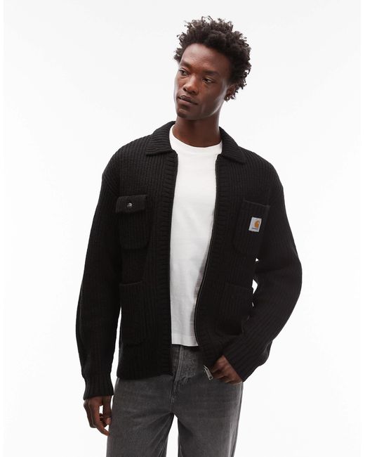 Veste workwear en maille Carhartt pour homme en coloris Black