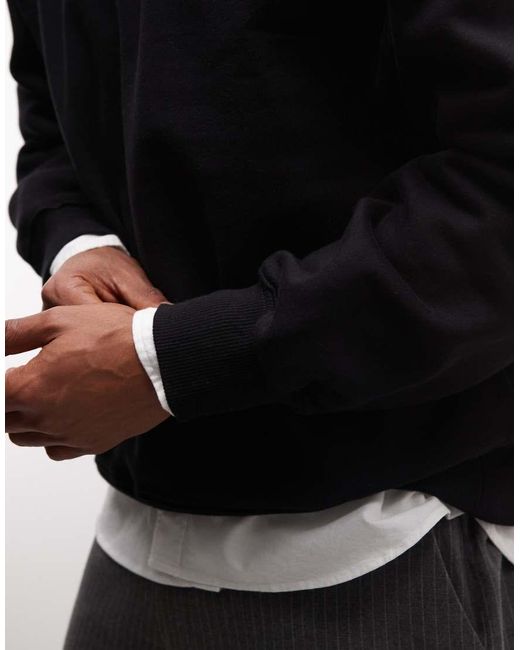 ASOS Blue Premium Heavyweight Oversized Sweatshirt 400Gsm for men