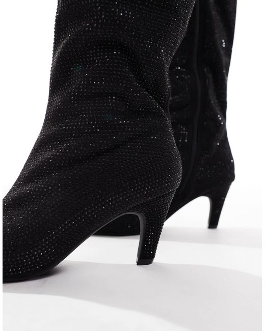 SEQWL Black Starburst Knee Boots