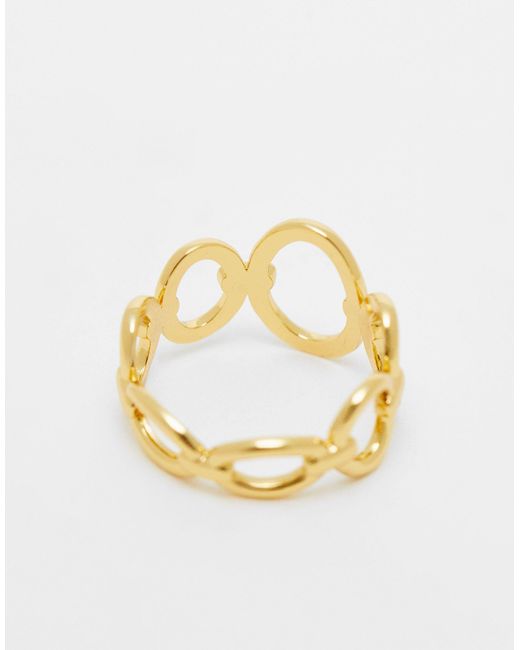 ASOS White – er ring mit 14-karat-vergoldung und kleiner werdendem kreis-design