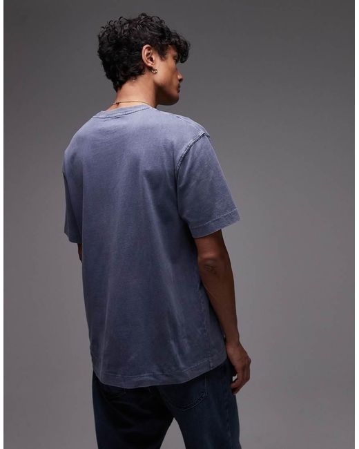 Topman Blue Oversized Fit T-shirt for men