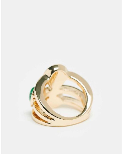 ASOS Ring Met Meerdere Bandjes En Imitatie-Halfedelstenen in het Metallic
