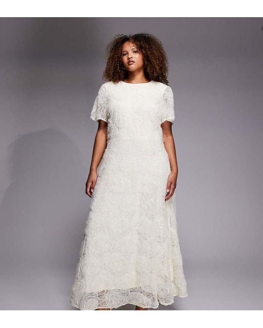 Forever New White Bridal Lace Midaxi Dress