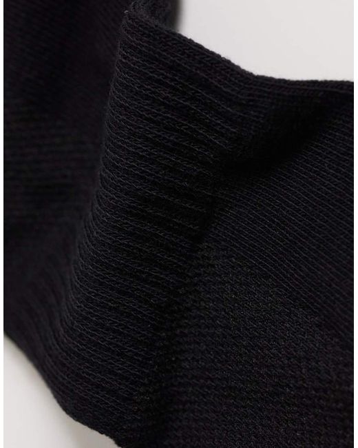 SELECTED Black 3 Pack Trainer Socks for men