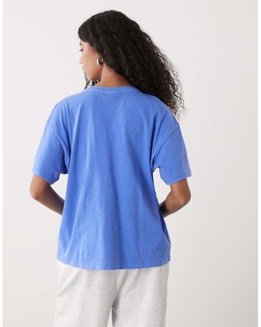 Weekday Blue Danya Boxy T-shirt