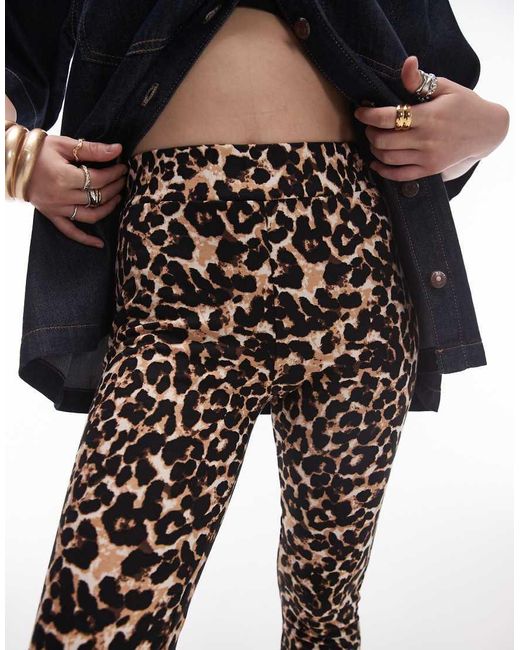 Topshop Unique Blue Leopard Print Legging