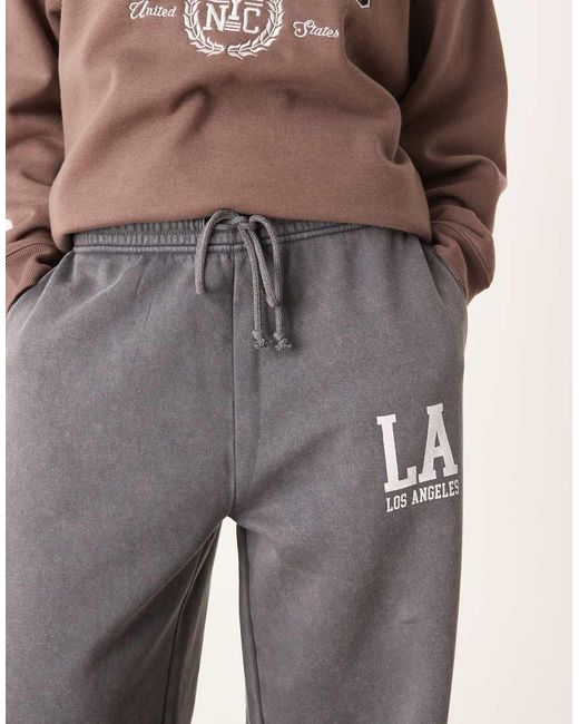 Brave Soul Gray Acid Wash Wide Leg Joggers