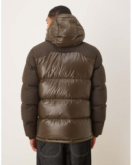 Polo Ralph Lauren Brown Gorham Icon Logo High Shine Insulated Down Puffer Jacket for men