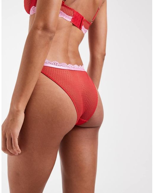 Free People Red Midweek Thong Brief
