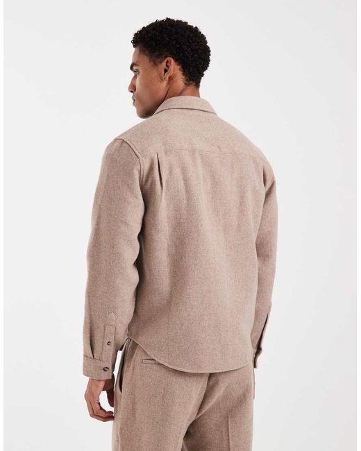 ASOS Natural Textured Overshirt for men