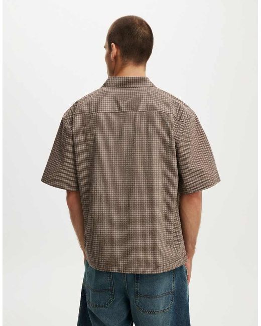 Cotton On Natural Darcy Short Sleeve Shirt for men
