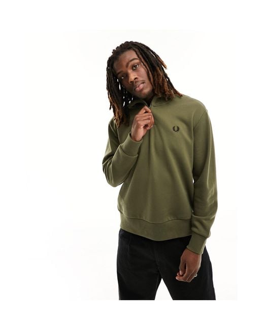 Sweat à détails en maille et col zippé - uniforme Fred Perry pour homme en  coloris Vert | Lyst