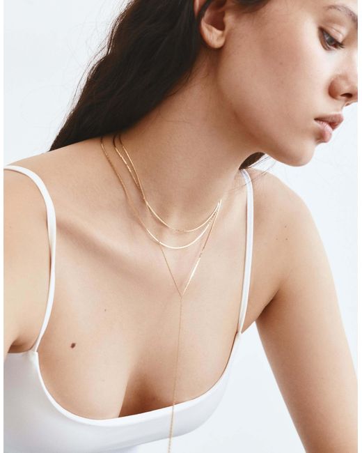 Pull&Bear White – lasso-halskette