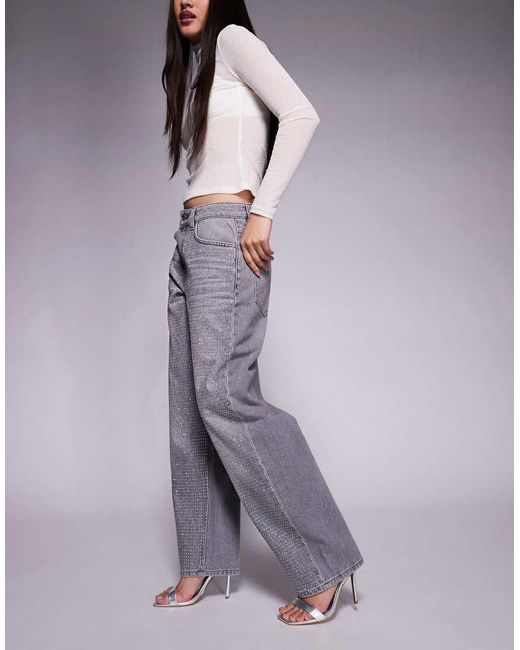 ASOS Purple Slim Barrel Jeans