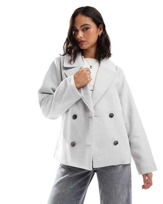 Hollister White Wool Blend Classic Jacket