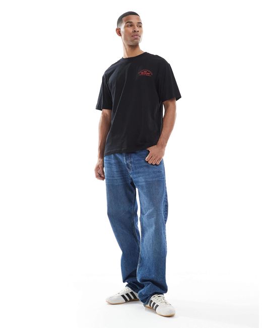 Only & Sons Red Oversize Fit T-shirt With Burger Back Print for men