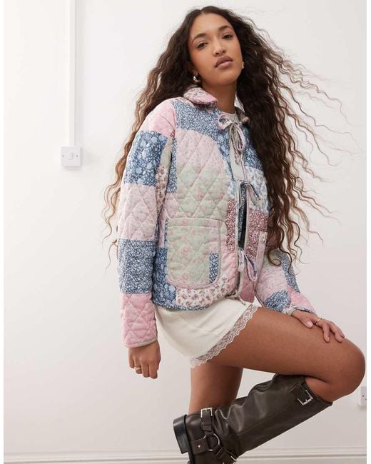 Miss Selfridge Gray Quilted Liner Jacket