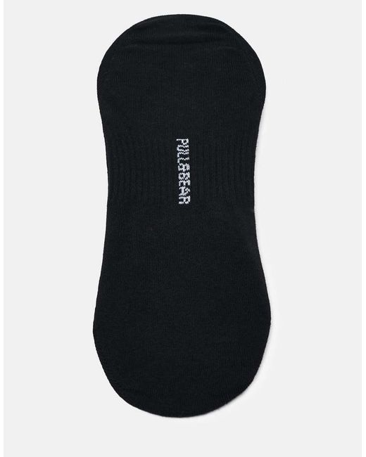 Pull&Bear Black Pack Of 4 Invisible Ankle Socks for men