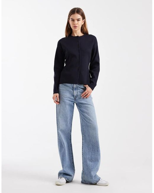 ONLY Blue O-neck Knitted Cardigan