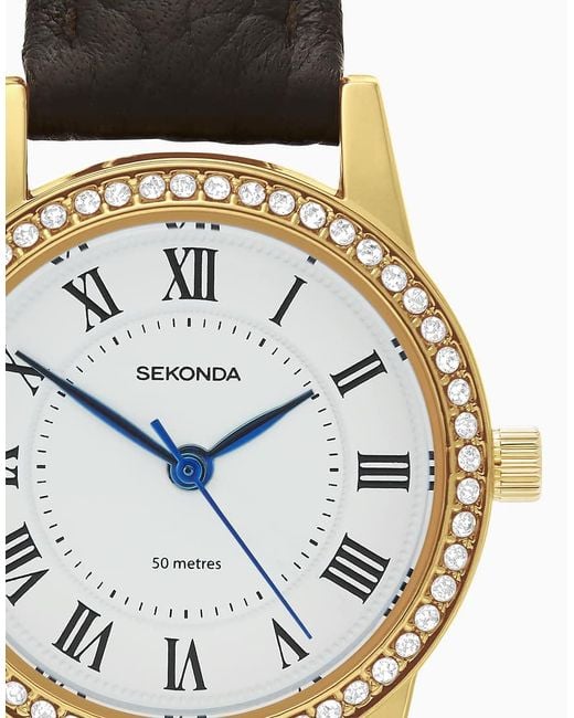 Sekonda White Beaumont 28Mm Round Analogue Watch With Strap