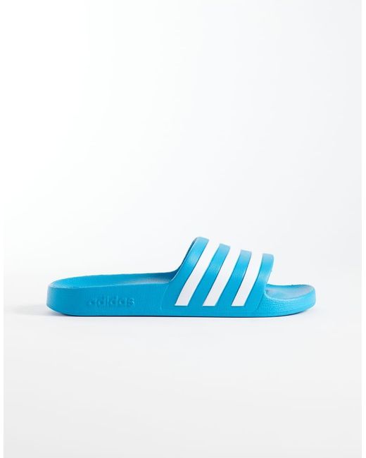 Adidas Originals Blue Adidas Training Adilette Aqua Sliders for men