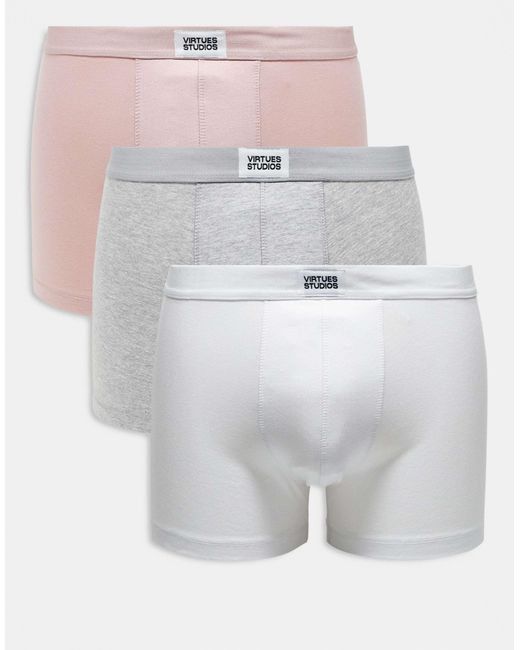ASOS White 3 Pack Trunk With Woven Patch for men