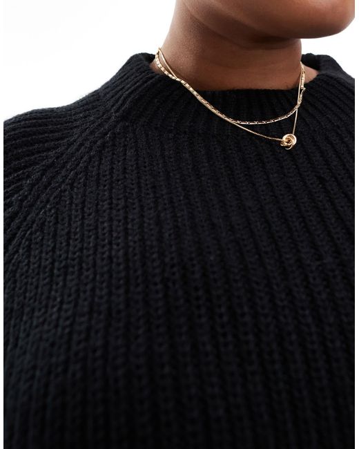 Threadbare Plus Blue High Neck Jumper