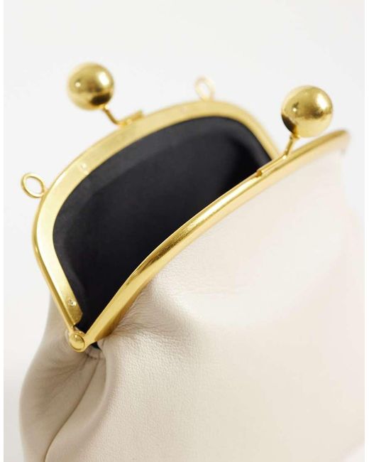 ASOS Natural Resin Ball Handle Frame Clutch Bag