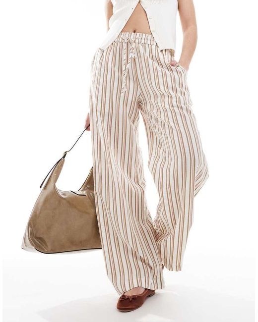 Cotton On Natural Cotton On Haven Wide Leg Linen Look Pant