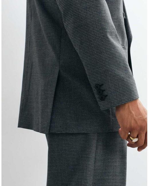 ASOS Black Double Breasted Square Shoulder Relaxed Suit Jacket for men