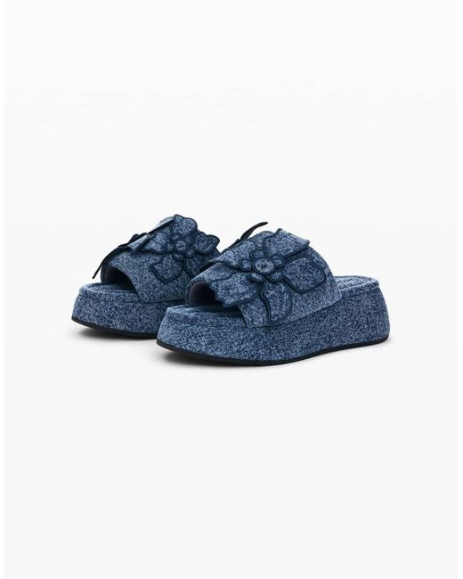 Desigual Blue Platform Denim Sandal