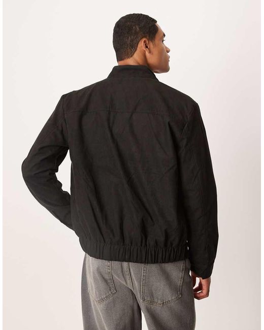 Brave Soul Black Faux Suede Bomber Jacket for men