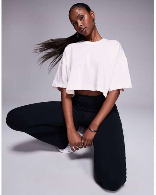 4505 White Icon Heavyweight Cotton Cropped T-shirt With Quick Dry Finish