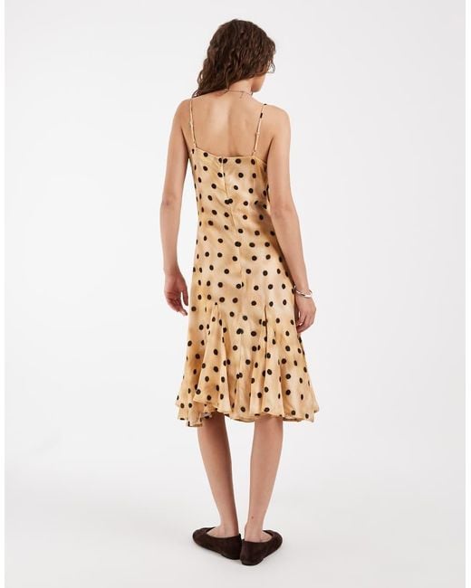 Muse Assembly Metallic Betsey Polka Dot Cowl Neck Midi Dress