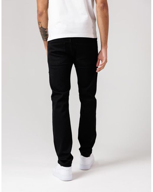 French Connection Black Cotton Slim Fit Stretch Denim Jeans for men