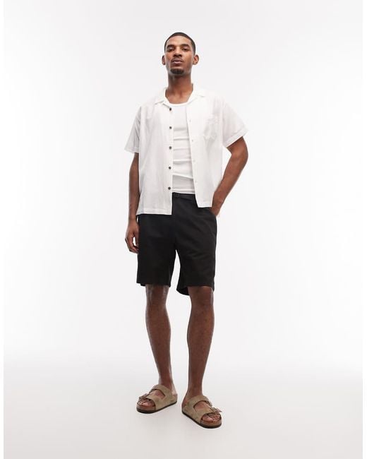 Obey White Jasper Linen Mix Woven Short Sleeve Shirt for men