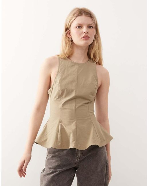 Monki Peplumtop in het Natural