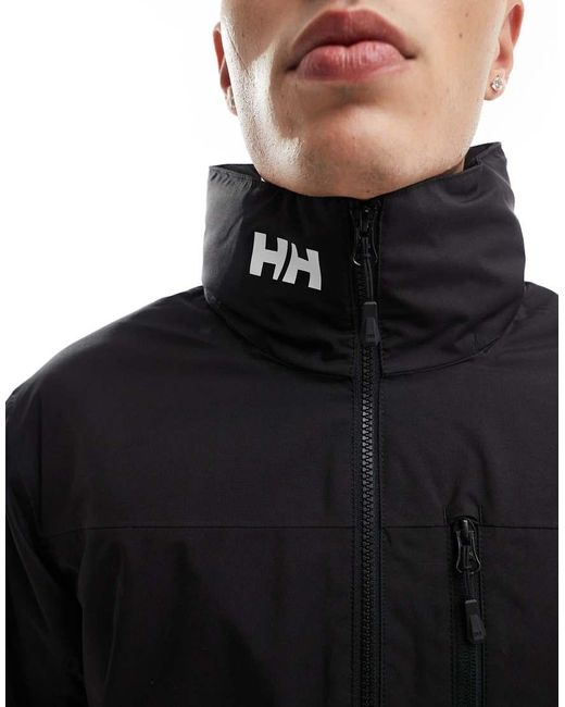 Helly Hansen Black Crew Hooded Midlayer Sailing Jacket 2.1 for men