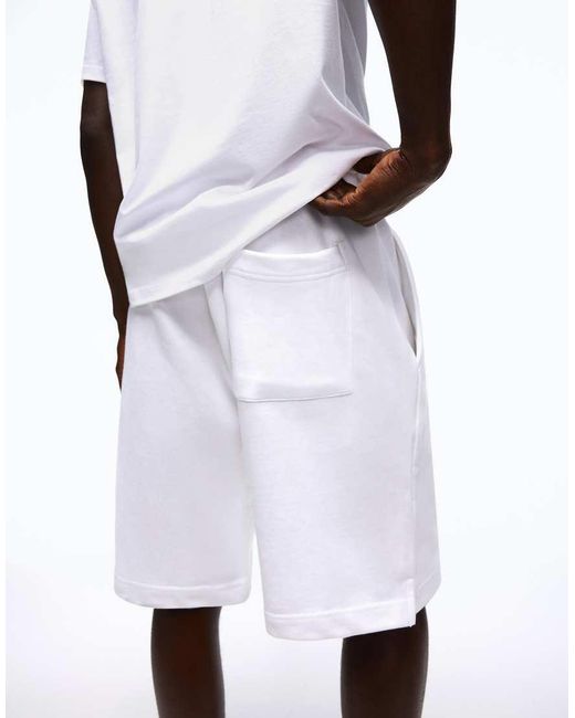 Bershka White Coordinated T-shirt And Shorts Set for men