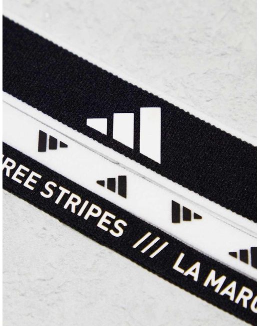 Adidas Originals Metallic Adidas Training Elastic Headband 3 Pack