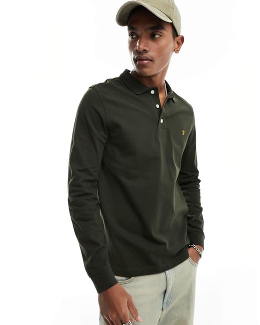 Mens farah long sleeve polo hot sale