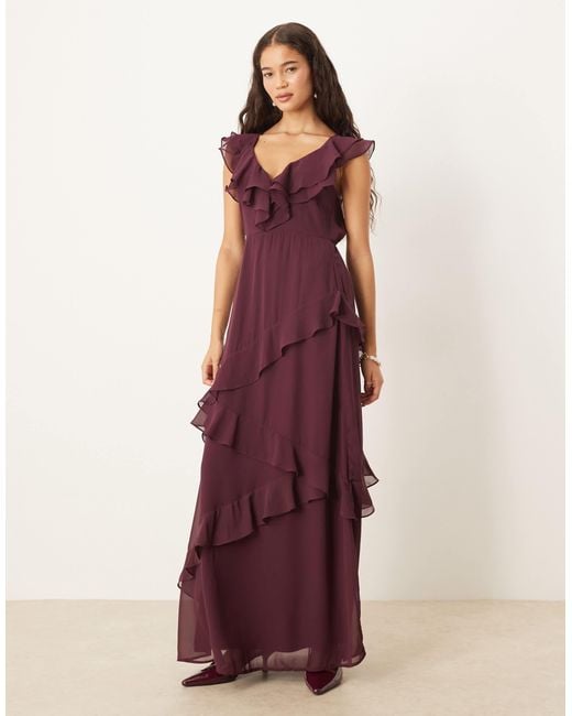Vila Purple – chiffon-maxikleid