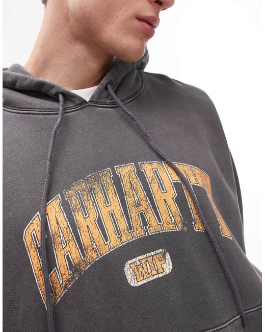 Library - sweat à capuche avec motif - délavé Carhartt pour homme en coloris Gray