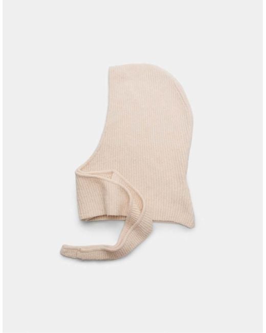 Stradivarius White Basic Knit Balaclava